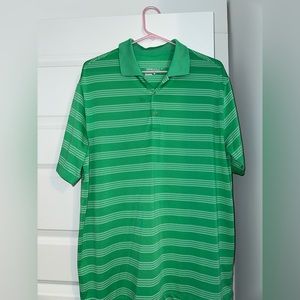 NikeGolf Bright Green Stripe Like New Large Men’s Polo